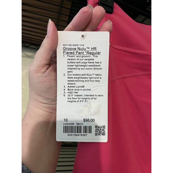 Lululemon Groove Nulu High-Rise Flared Pants Raspberry Coulis Regular Fit - Picture 5 of 5